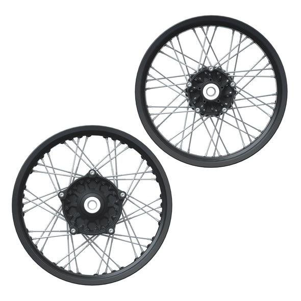 Aluminum 19 in. Front and 18 in. Rear Spoke Wheel Set - Black ONLY 7 SETS LEFT IN STOCK