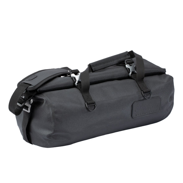 All-Weather Vinyl Duffle Bag with Shoulder Strap -Gray/Black