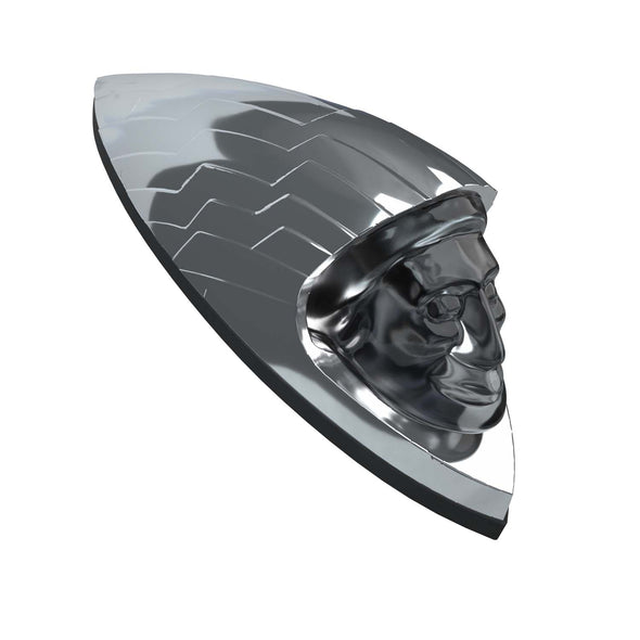 Cast Aluminum Front Fender Headdress Emblem -Chrome
